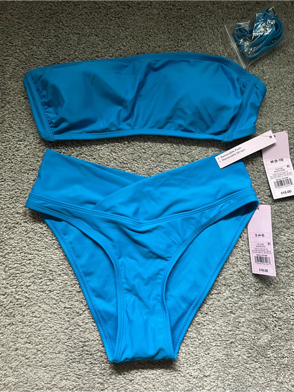 Wild Fable NWT Bright Blue Bandeau Bikini Set | Top M & Bottom S